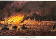 Poster showing the Great Fire of 1872