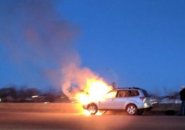 Car on fire on I-93