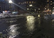 Flooded Congress Street in downtown Boston