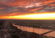 Fiery sunset over the Charles River