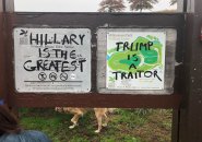 Hillary is the greatest, graffiti at Milllennium Park