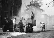 Workers resurface High Street in Charlestown in 1947