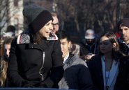 Mila Kunis in Harvard Square