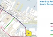 Three possible new bus routes from City Point to downtown.
