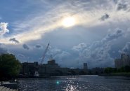 Ominous skies over the Charles