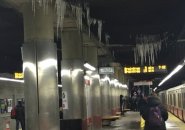 Icicles in Quincy Center Red Line station