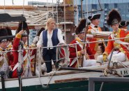 Redcoats on a ship in Boston Harbor