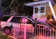 Car smashes into house in Roslindale
