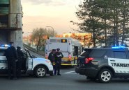 Crash scene at ramp to Tobin Bridge