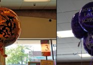 Boston Latin balloons in West Roxbury