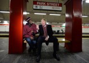 Boris Johnson on the Red Line with one of the few other riders during a 2015 blizzard?