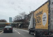 Truck that almost plowed into a bridge on Storrow Drive