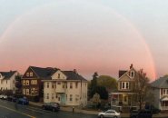 Rainbow over Centre Street in West Roxbury