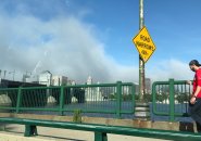 Fog rolling in over Boston