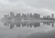 Downtown Boston in the fog