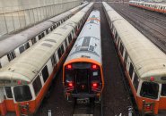 New Orange Line cars at Wellington