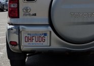 Mass. license plate reading: Oh Fudg
