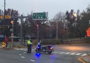 State trooper blocking access to Storrow Drive inbound at Charles Circle
