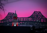 Tobin bridge at sunset