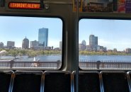 View across the Charles towards the Back Bay from the Red Line on the Longfellow Bridge