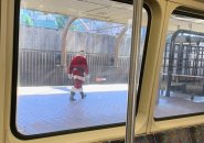 Santa Claus at Green Street on the Orange Line