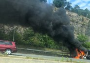 Truck on fire on I-93