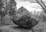 A balanced boulder in Franklin Park