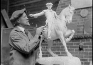 Dallin and a model of his iconic Paul Revere statue