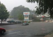 Flooding in front of Shaw's