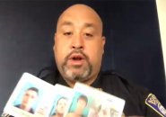 Det. Eddie Hernandez with fake Massachusetts licenses from Applebee's