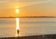 Fishing at sunset at Hull Gut