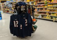 Tom Brady jerseys for sale at the Hyde Park Shaw's