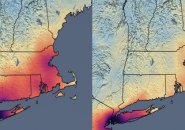 Before and after levels of nitrogen dioxide across the Northeast