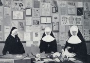 Three nuns in a classroom