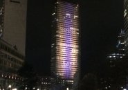 Downtown Boston in purple and gold for Kobe Bryant
