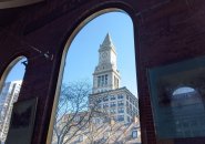 View of the Custom House from the Quincy Market rotunda