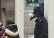 Plague doctor on the Blue Line