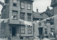 Clothes lines in old Boston