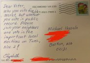 Postcard says people know if you voted