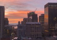 Sunrise over downtown Boston