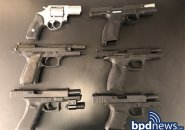 Six of the seized guns