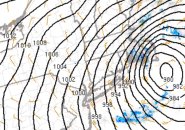 Barometric pressure map from NWS