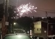 Fireworks from the beach in South Boston