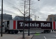 Tootsie Roll truck stuck on Massachusetts Avenue