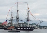 USS Constitution moves into Boston Harbor