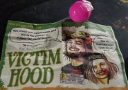 Easter egg with message about young people playing the victimhood card