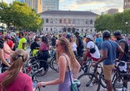 Bicyclists in Copley Square