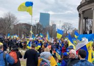 Ukraine supporters on the Common