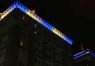 Lenox and Prudential lit up for the Marathon
