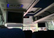 Blank movie screen on a bus